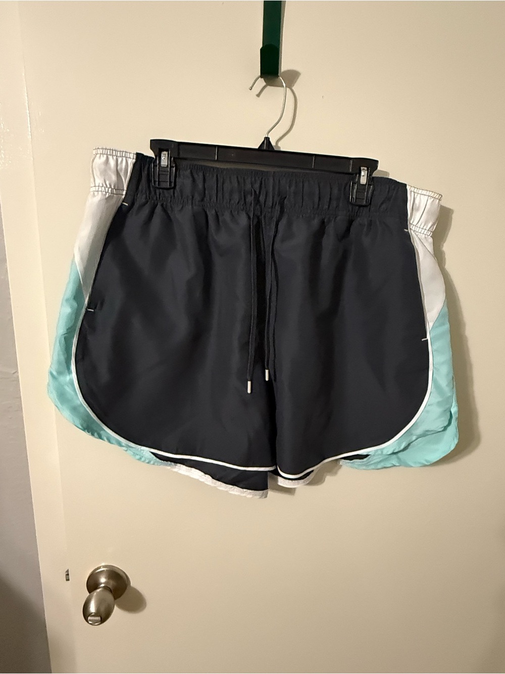 bcg Black Athletic Shorts with Mint and White Side Panels